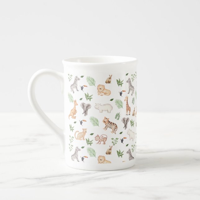 Tasse En Porcelaine gibier Animal With Jungle Tree (Gauche)