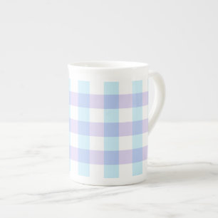Tasse En Porcelaine Gingham Violet Pastel