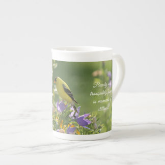 Tasse En Porcelaine Goldfinch sur Harebell Flower