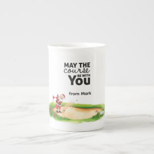 Tasse En Porcelaine Golf Que le parcours soit avec vous de Golfeur Nom