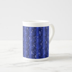 Tasse En Porcelaine gouttes de pluie sur le métal bleu