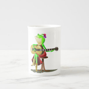 Tasse En Porcelaine Grenouille Jouer de la guitare