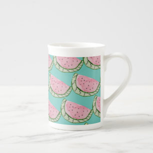 Tasse En Porcelaine Gribouillis de pastèque à l'aquarelle motif peint