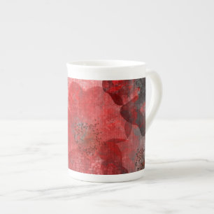 Tasse En Porcelaine Gris rouge noir Grunge Digital Graphic Art Design