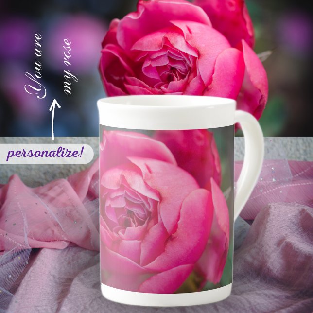Tasse En Porcelaine Grosse rose rose (Créateur téléchargé)