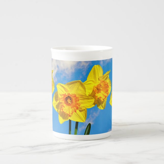Tasse En Porcelaine Groupe de Daffodils Médaille d'or Fleurs (Devant)