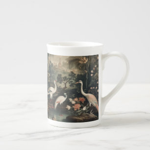 Tasse En Porcelaine grues vintages et palais sous les tropiques