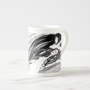 Tasse En Porcelaine Gustav Klimt - Sang de poisson Art surréaliste jap