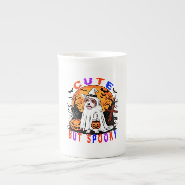 Tasse En Porcelaine Halloween Éffrayant Cute Dog Artwork Pour Les Amat (Devant)