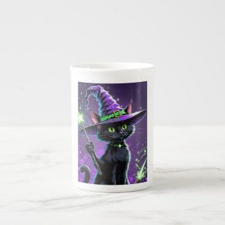 Tasse En Porcelaine Hallowen Sorcerer Cat