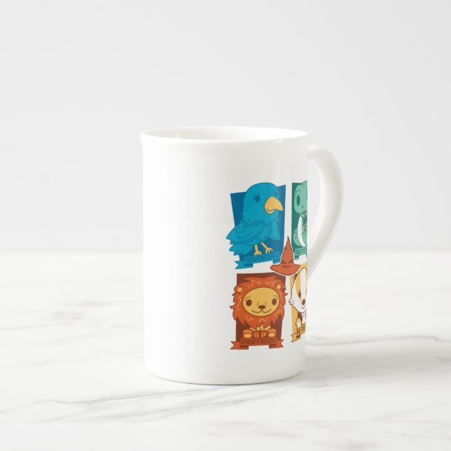 TASSE EN PORCELAINE HARRY POTTER™ | CARTOON HOGWARTS™ MAISONS (Devant droit)