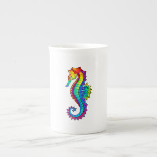 Tasse En Porcelaine Hippocampe polygonal arc-en-ciel
