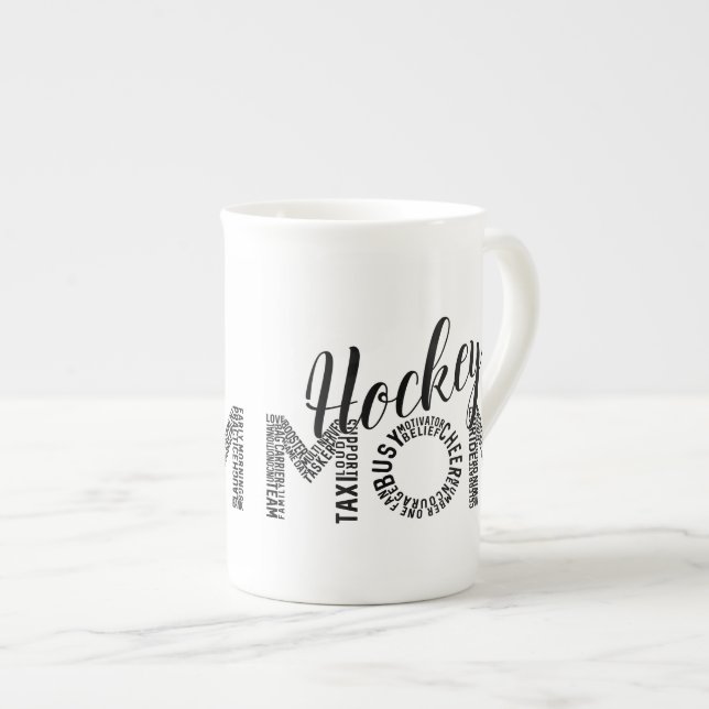 Tasse En Porcelaine Hockey Maman Mot Art (Devant droit)