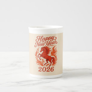 Tasse En Porcelaine Horoscope chinois 2026 Cheval de feu rouge