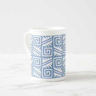 Tasse En Porcelaine Ikat Aztec Motif - Ciel bleu et blanc