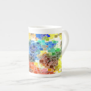 Tasse En Porcelaine Illustration de flottement de fête de bloc