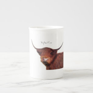 Tasse En Porcelaine Illustration de la vache Highland