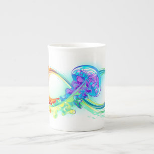 Tasse En Porcelaine Infinity with Rainbow Jellyfish