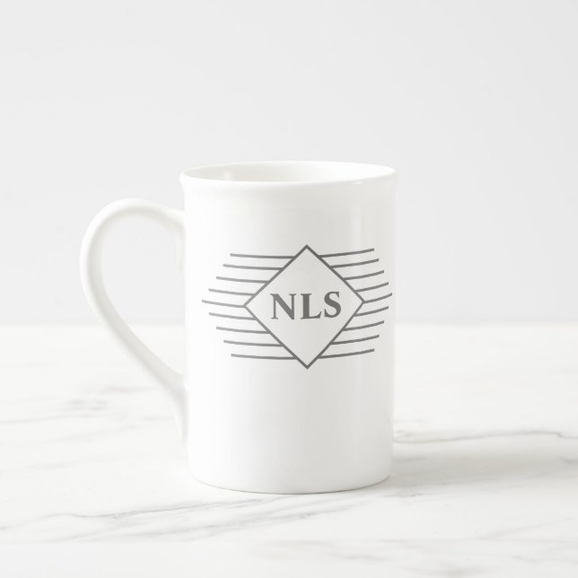 Tasse En Porcelaine Initiales personnelles du bénéficiaire du don (Gauche)