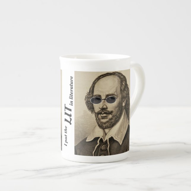 Tasse En Porcelaine J'ai mis le LIT en littérature Shakespeare (Devant droit)