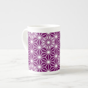 Tasse En Porcelaine Japonais Asanoha motif - aubergine violet