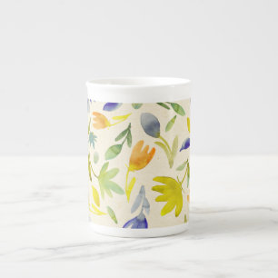Tasse En Porcelaine Jardin Botanique Floral Aquarelle Rustique