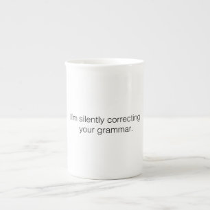Tasse En Porcelaine Je corrige ta grammaire en silence, drôle