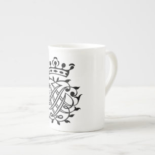 Tasse En Porcelaine Johann Sebastian Bach Crest Monogramme Insignia
