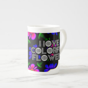 Tasse En Porcelaine Joli Motif de fleurs roses