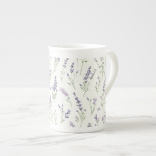 Tasse En Porcelaine Jolies Fleurs Lavande Blanche Shower de Mariée