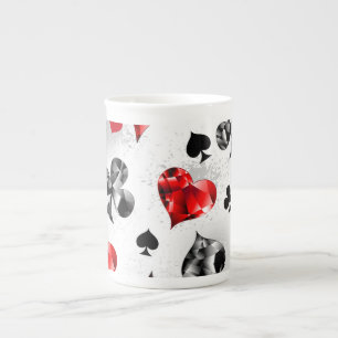 Tasse En Porcelaine Joueur de poker Joueur de cartes de jouer costumes
