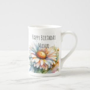 Tasse En Porcelaine Joyeux Anniversaire Maman Personnaliser Fleurs