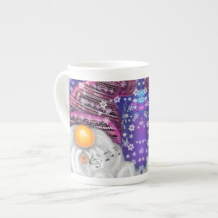 Tasse En Porcelaine Joyeux Gnome En Casquette Violet Chante Une Chanso