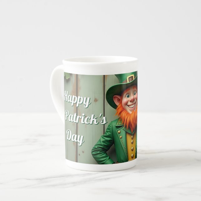 Tasse En Porcelaine Joyeux Saint Patrick's Day Leprechaun (Devant gauche)