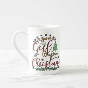 Tasse En Porcelaine Juste une fille qui aime Noël