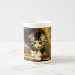 Tasse En Porcelaine Kitten avec peinture et brosses