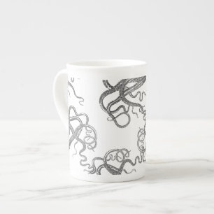 Tasse En Porcelaine Kraken - poulpe géant noir/Cthulu