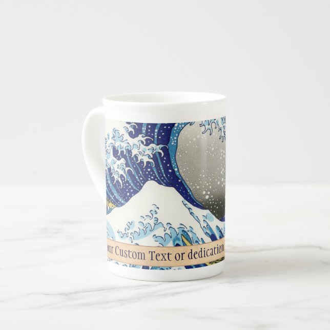 Tasse En Porcelaine La grande vague de l'art Kanagawa Katsushika Hokus (Devant gauche)