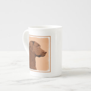 Tasse En Porcelaine Labrador Retriever (Chocolat) Peinture - Chien Art