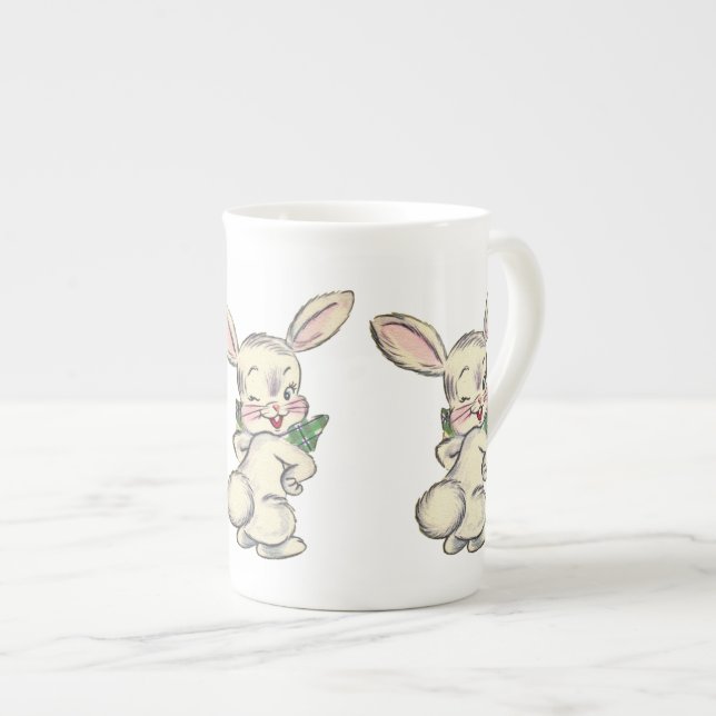 Tasse En Porcelaine Lapin Coupe de Musique Coupe Bone Chine (Devant droit)
