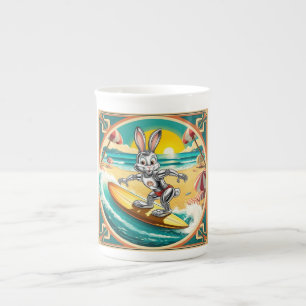Tasse En Porcelaine lapin de surf : imagerie visuelle