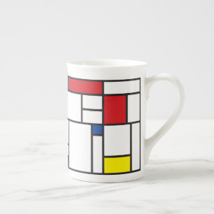 Tasse En Porcelaine L'Art Moderne Mondrialiste Minimaliste Géométriq