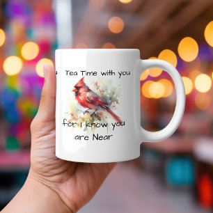 Tasse En Porcelaine Le cardinal rouge "VOUS ÊTES PRÈS" Personnalisez