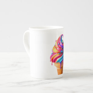 Tasse En Porcelaine Le cône de glace vibrant de SlipperyJoe's, un clas
