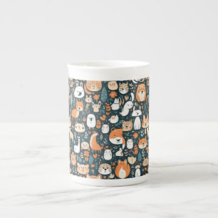Tasse En Porcelaine Les animaux adorables design vert décor