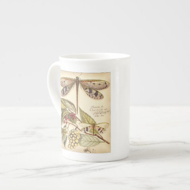 Tasse En Porcelaine Les libellules aux Feuilles et aux fruits (Devant gauche)