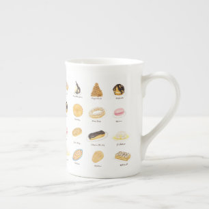 Tasse En Porcelaine Les Pâtisserie Françaises