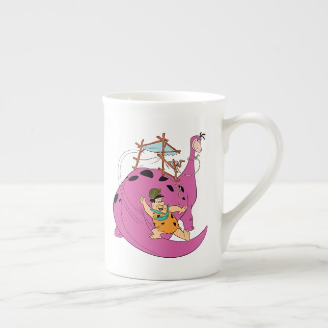 Tasse En Porcelaine Les Pierrafeu | Fred Sliding Down Tail (Droite)