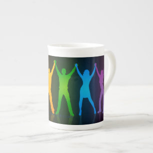 Tasse En Porcelaine Les six silhouettes debout de Slipperyjoe, bras le