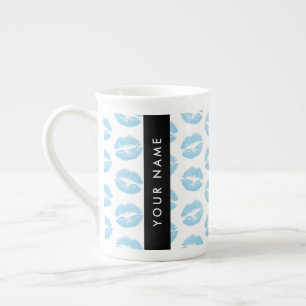 Tasse En Porcelaine Lèvres Bleues, Baiser, Baguette à lèvres, Votre No